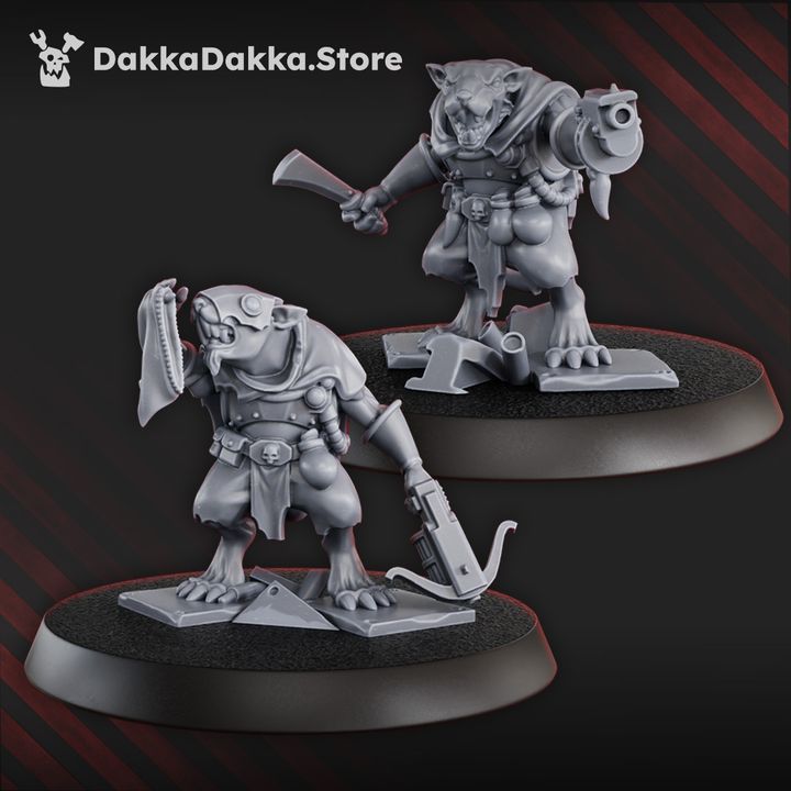 Unpainted Ancient Mine Rats set of 10 image 1