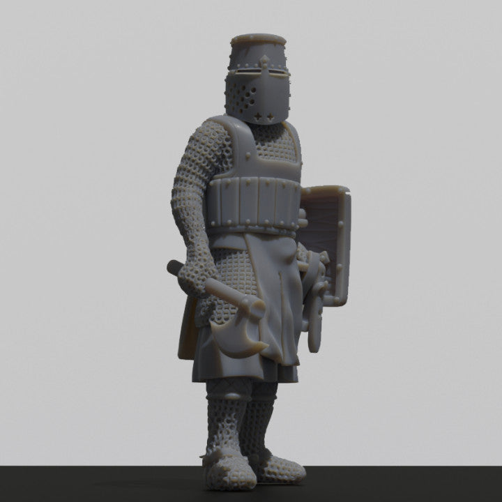 Unpainted Late 13th Century Knight for 28mm Wargaming image 0