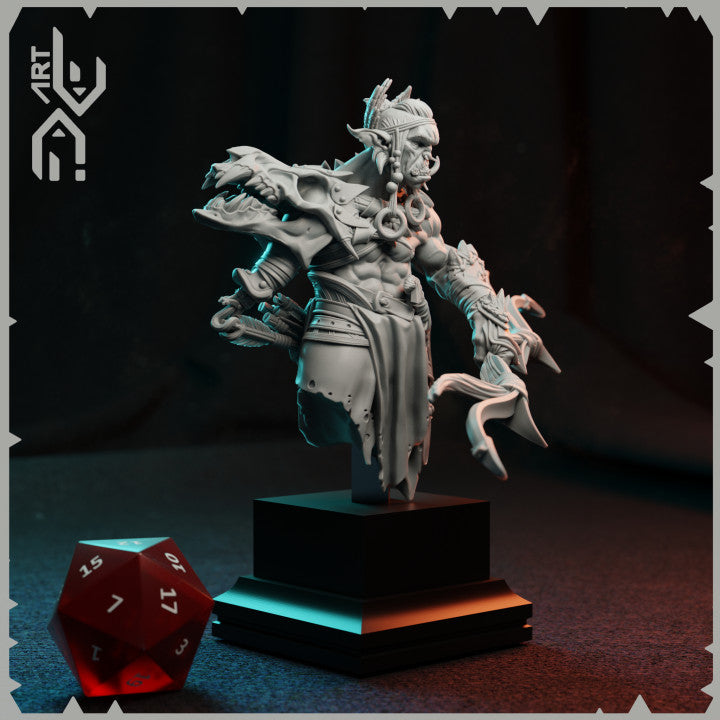 Unpainted Goblin Archer Bust image 3
