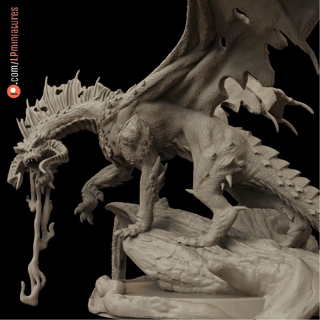 Unpainted BLACK DRAGON (FAN-MADE) BY LP MINIATURES (LPMINIATURES) image 3