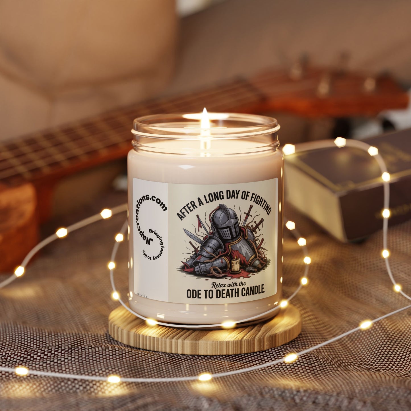 Scented Soy Candle: Ode to Death, Medieval-Themed Relaxation, Candle for Friends, Gift for Gamers, Cozy Evening Decor