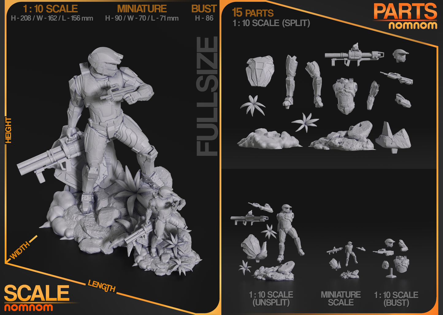 Unpainted Nom Nom Master Chief Halo 2 image 6