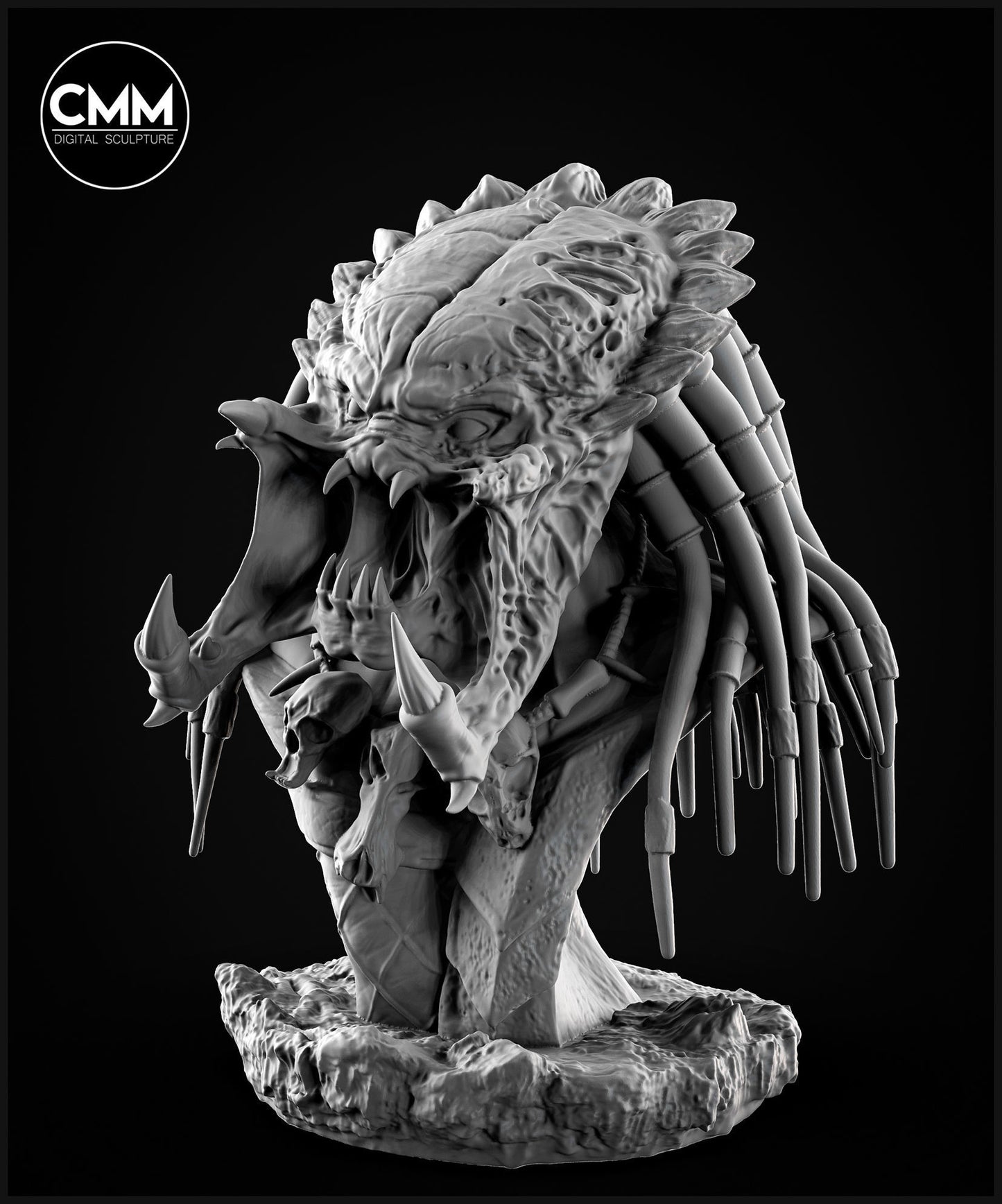 Unpainted Predator Wolf bust image 3
