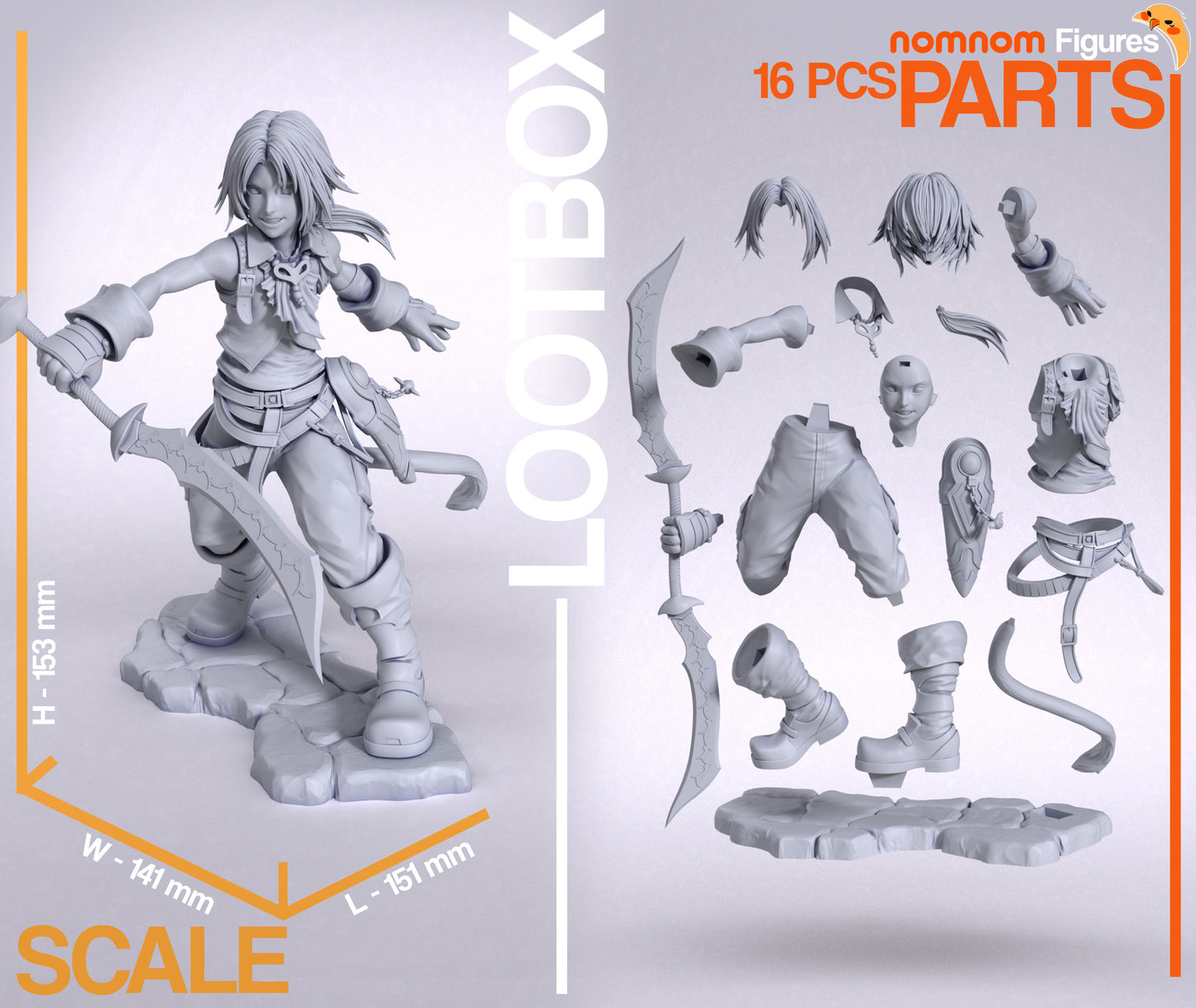 Unpainted Nom Nom Zidane Tribal FFIX image 1