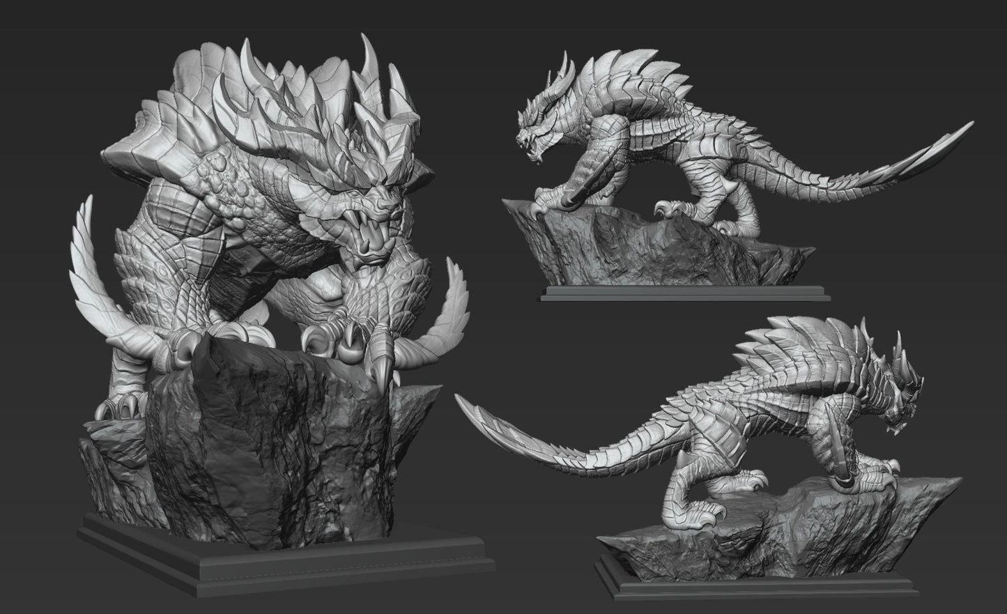Unpainted The monster hunter blames the tiger dragon image 0