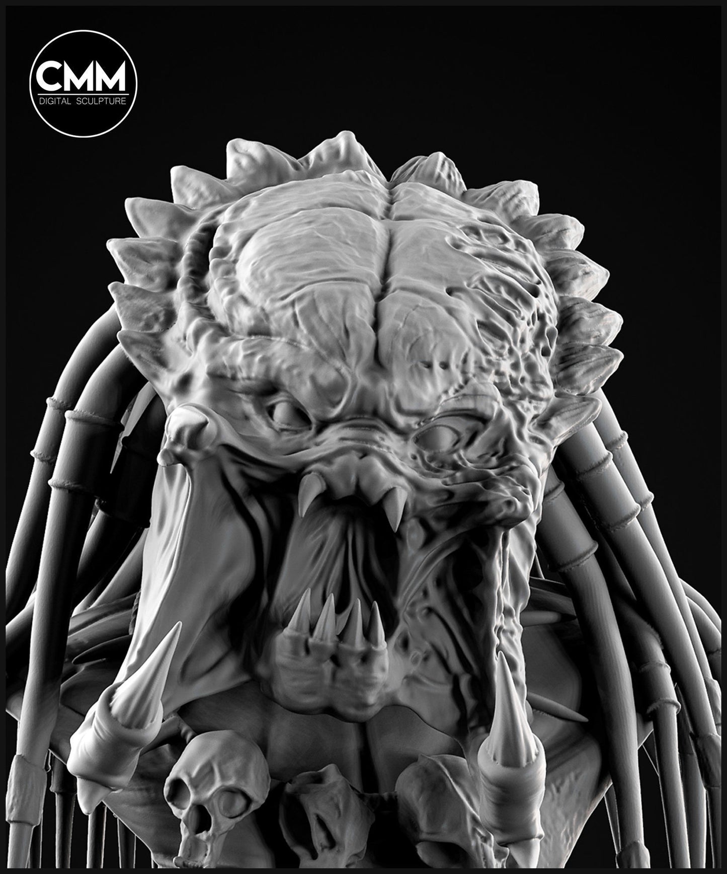 Unpainted Predator Wolf bust image 0