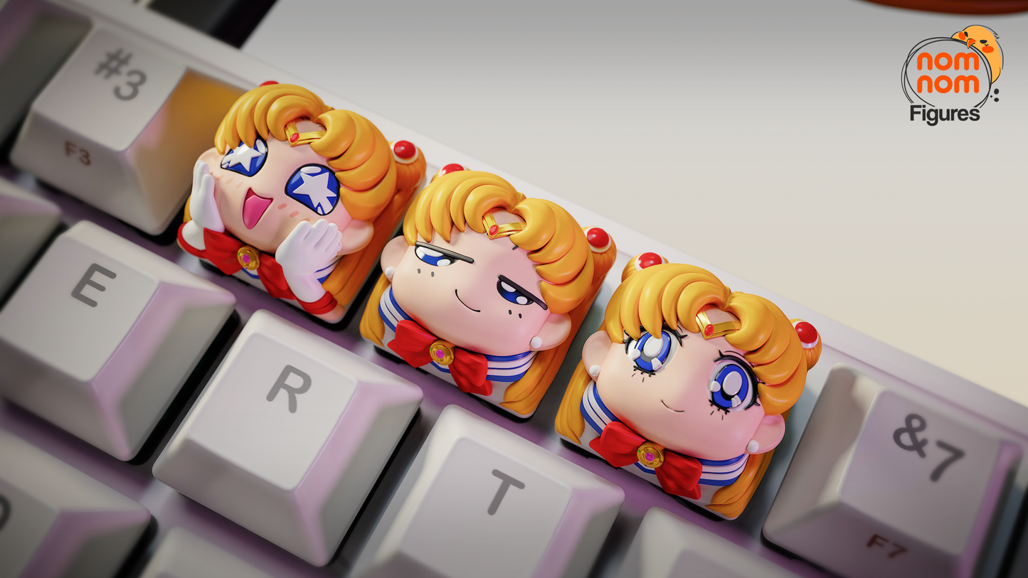 Unpainted Nom Nom Sailor Moon Key Caps image 1