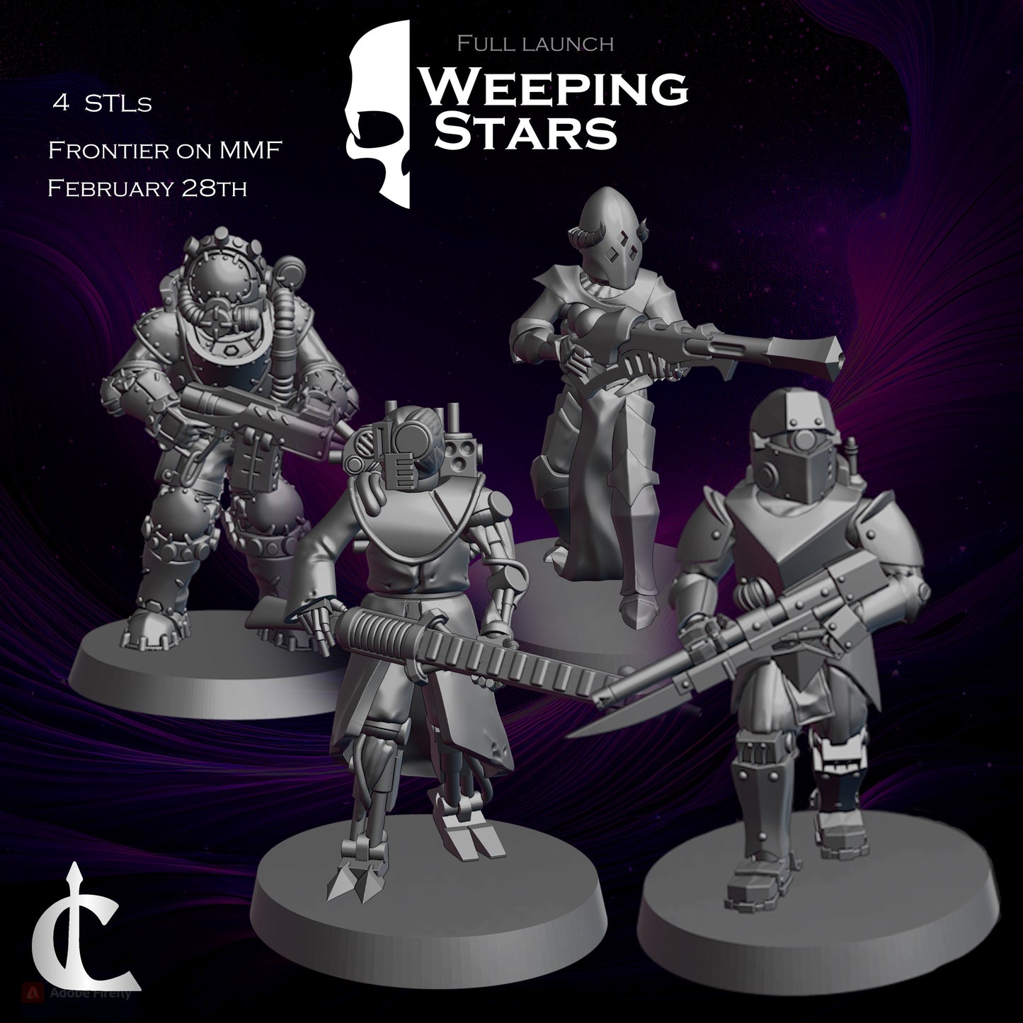 Unpainted Weeping Stars Frontier Set (2 of ea. in picture) image 0