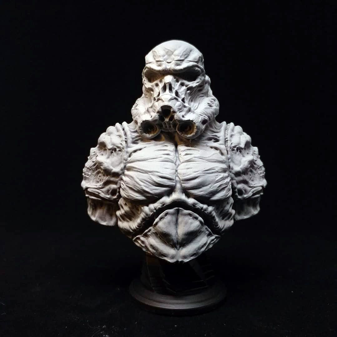 Unpainted UNDEAD BUST - Necromorph Soldier image 2