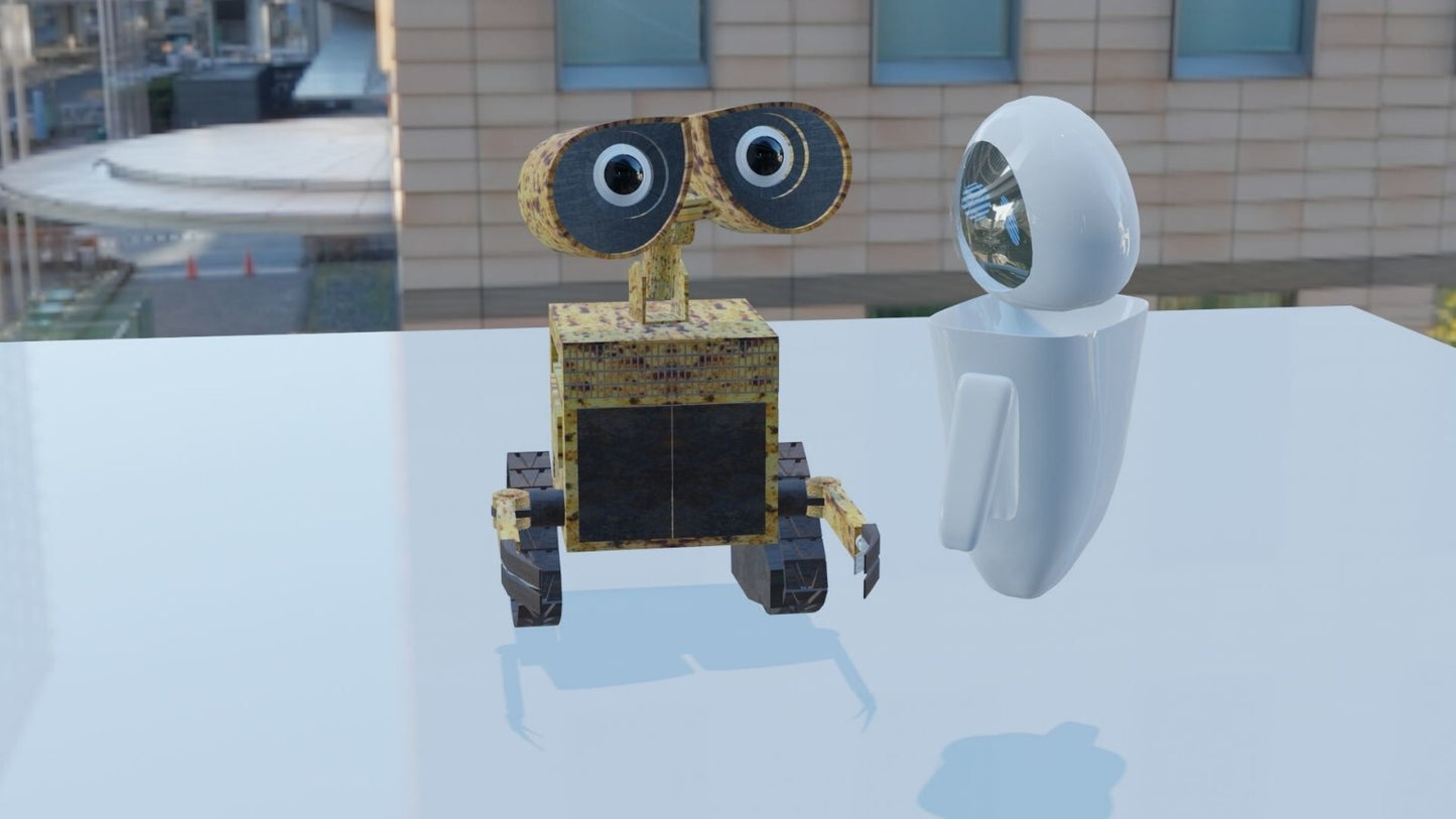 Unpainted wall e and eve from Disney