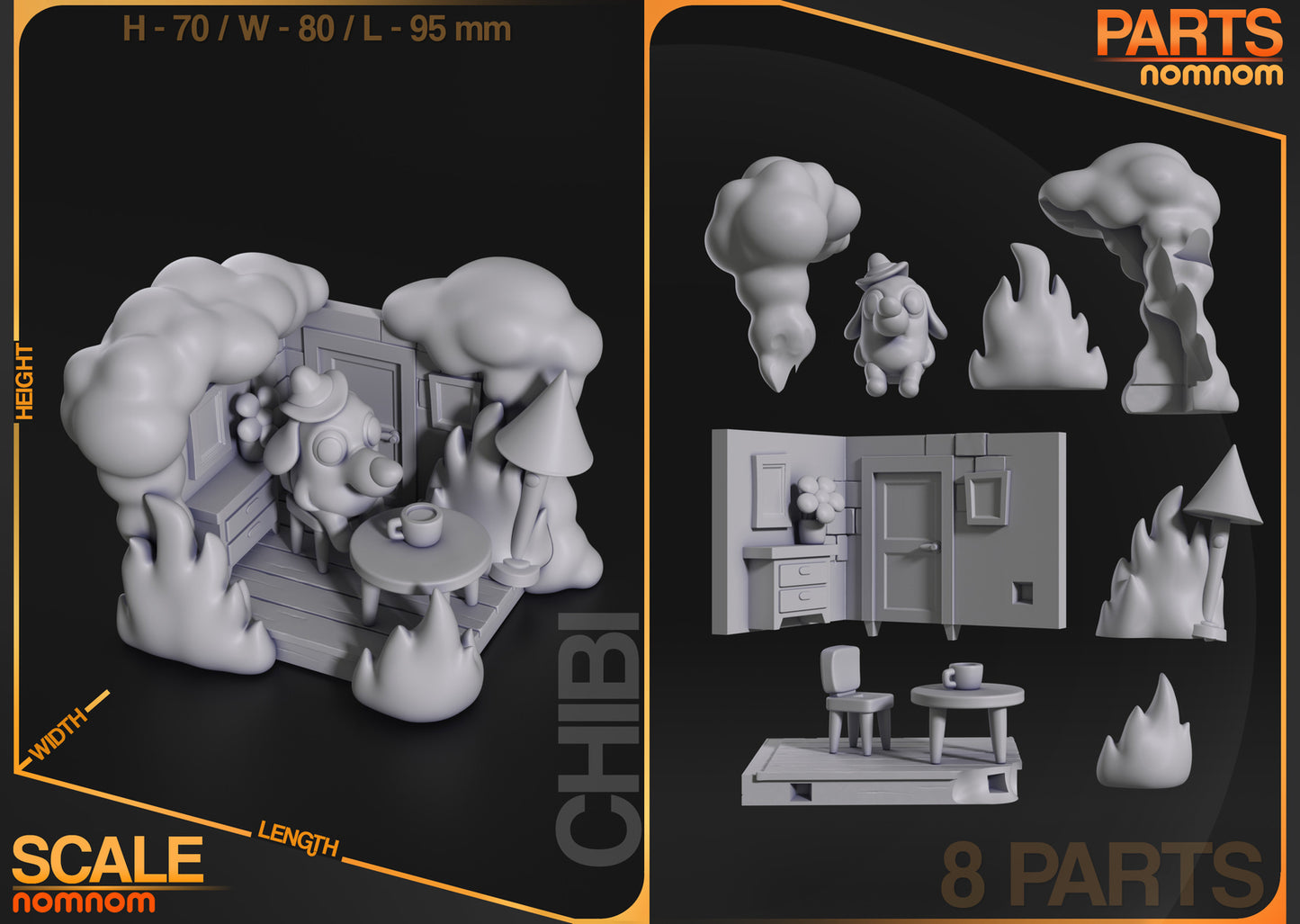 Unpainted Nom Nom Chibi This is Fine