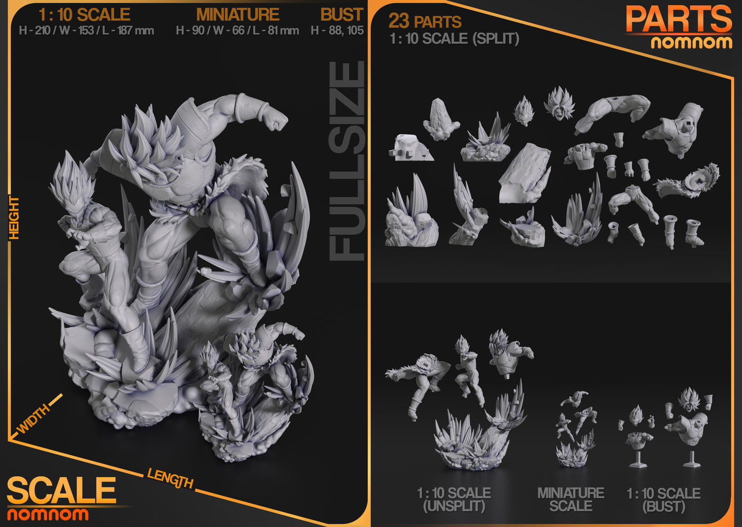 Unpainted Nom Nom Vegeta vs Brody