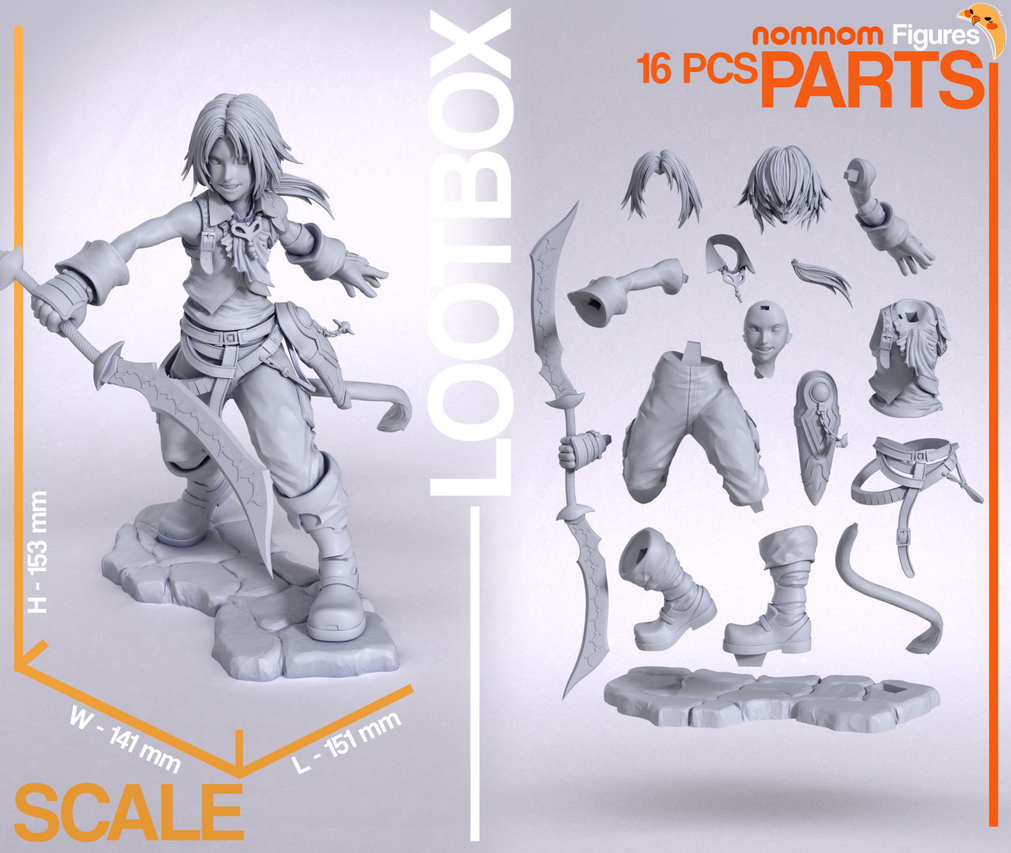Unpainted Nom Nom Zidane Tribal FFIX