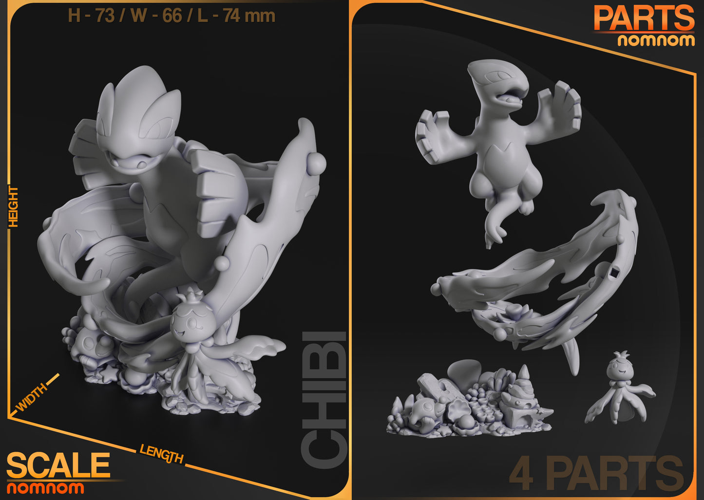 Unpainted Chibi Lugia from Pkemon