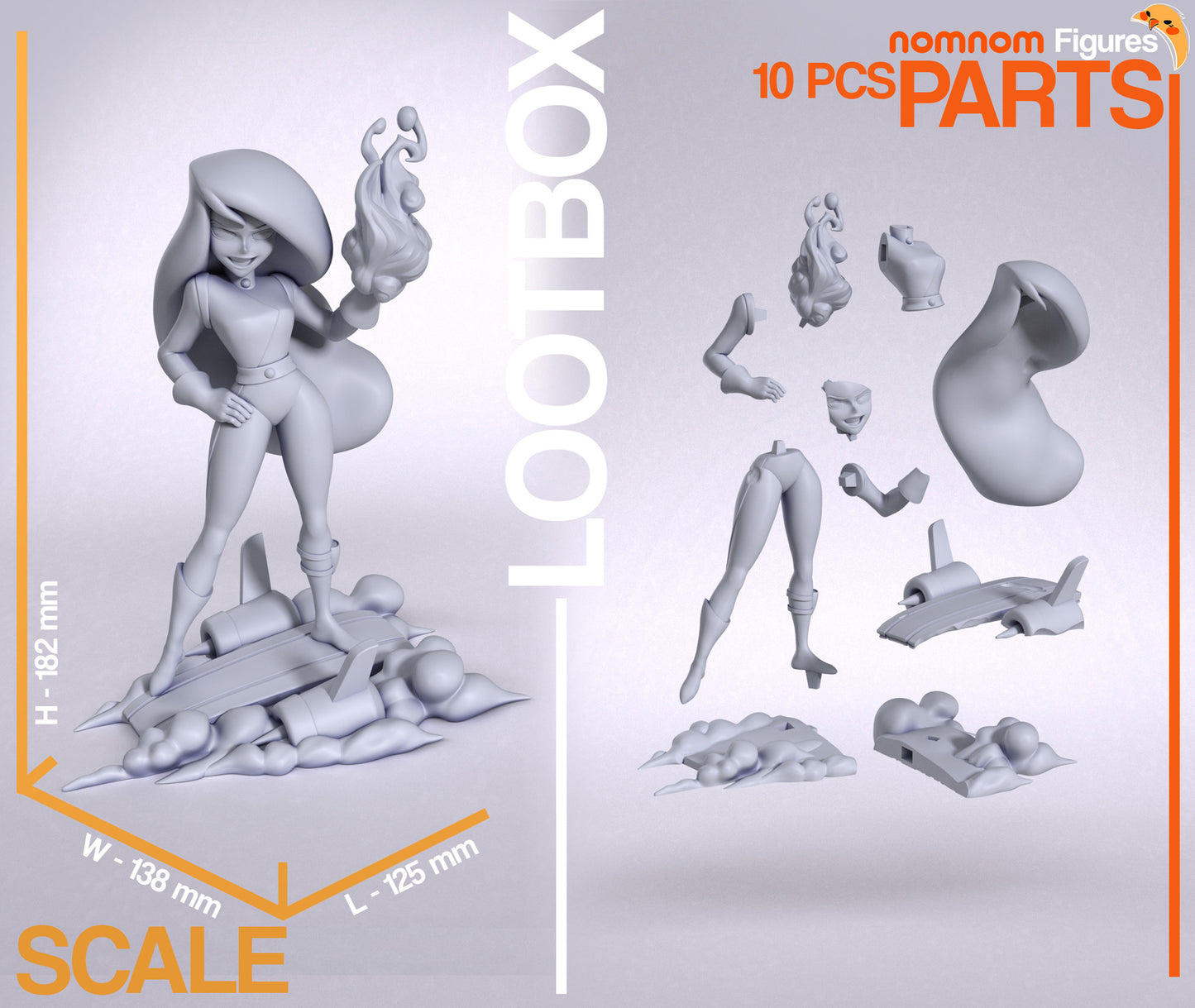 Unpainted Nom Nom Kim Possible