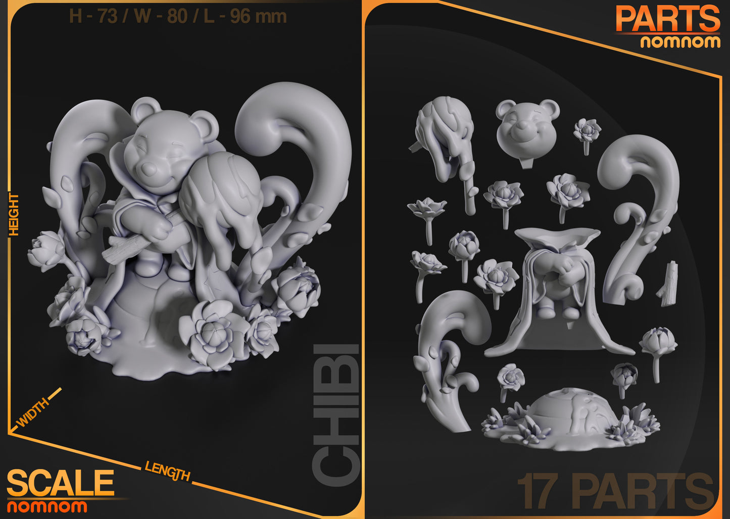 Unpainted Nom Nom Chibi Pooh Lorcana