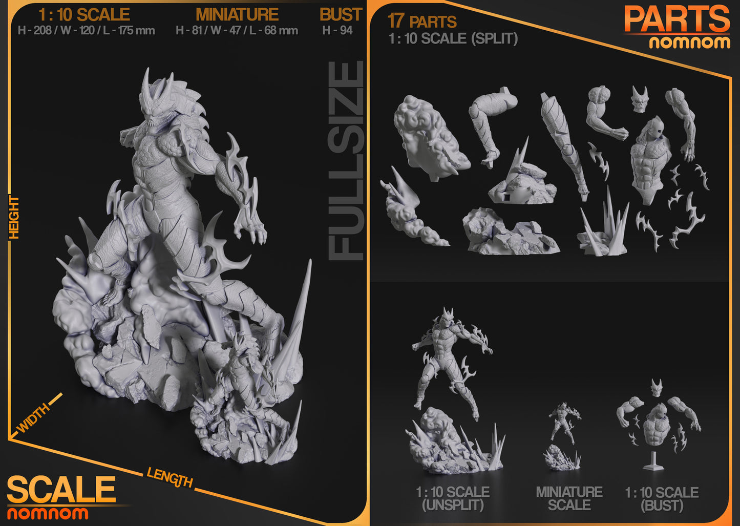 Unpainted Nom Nom Kaiju