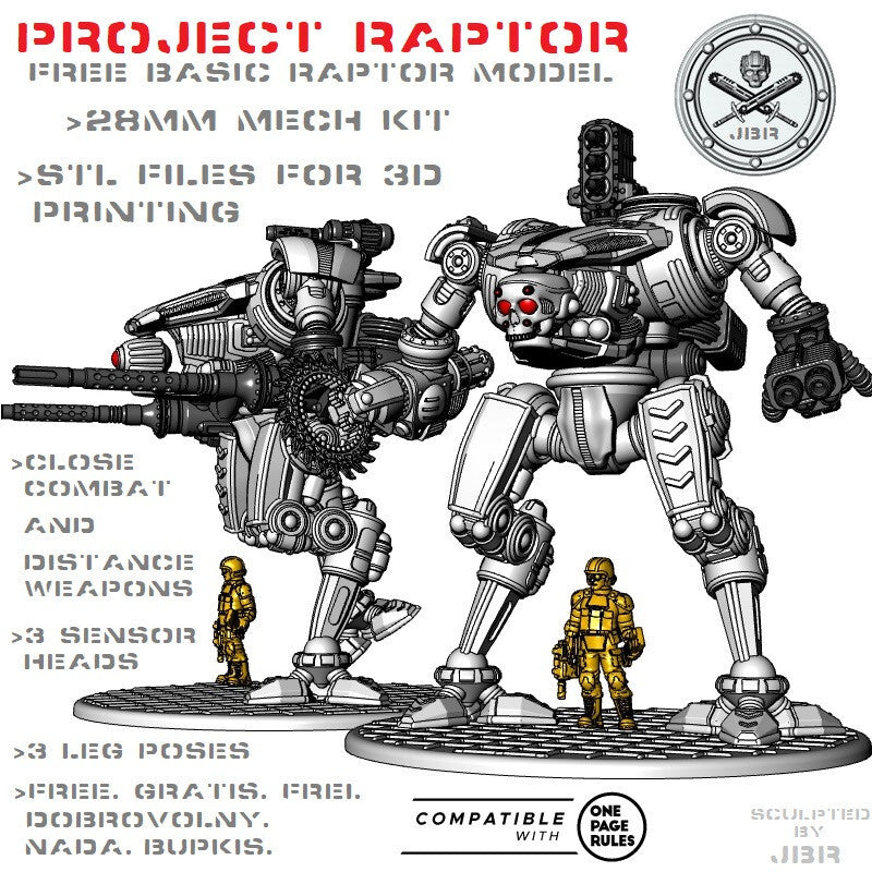 Unpainted Raptor Mech Kit set of 10