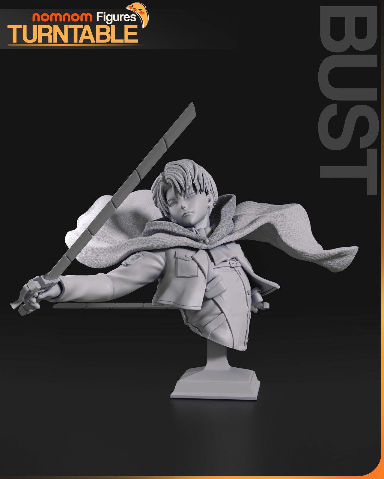 Unpainted Levi - Attack on Titan Model and Bust