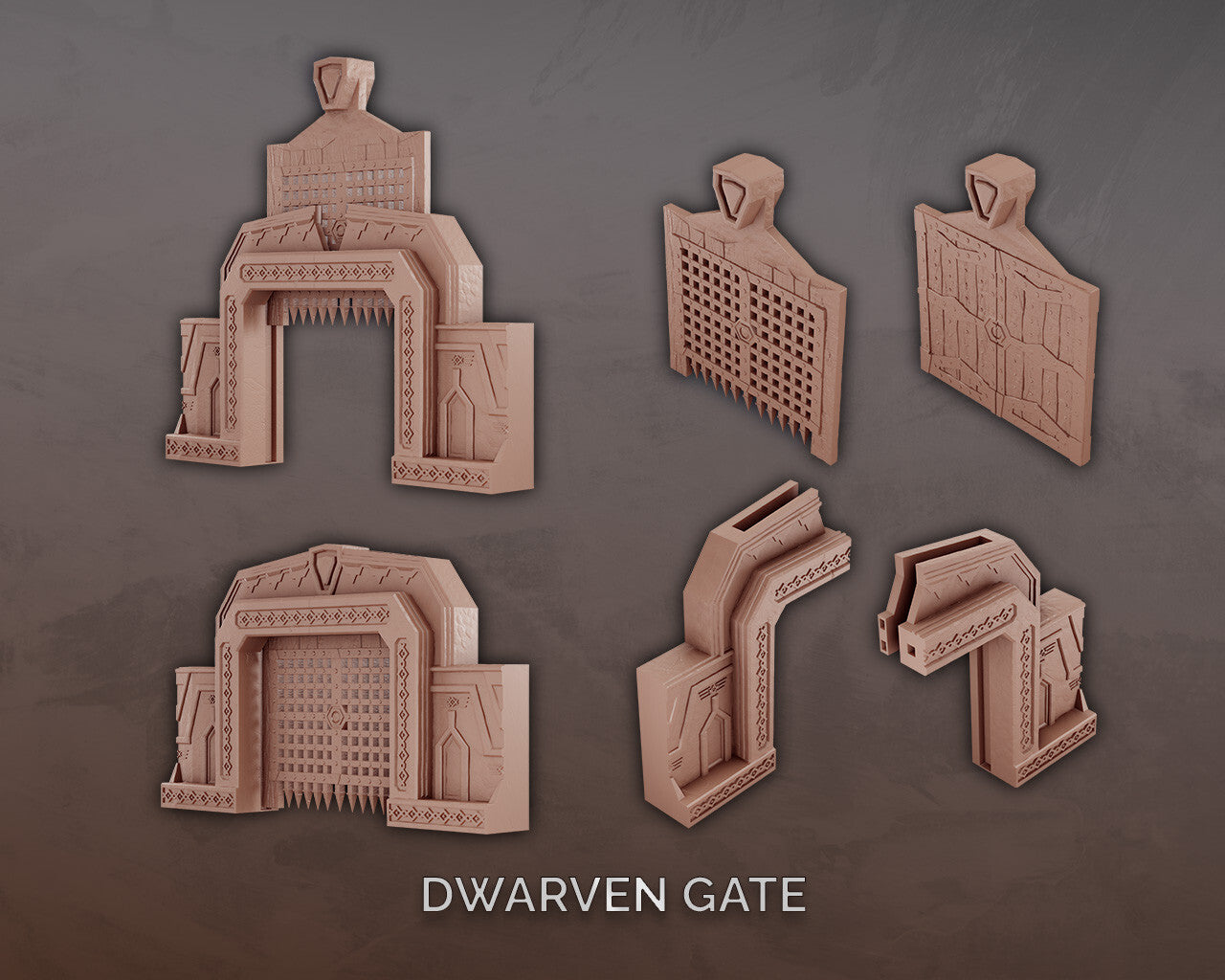 Unpainted Dwarven Columns, Gate and Watcher Set