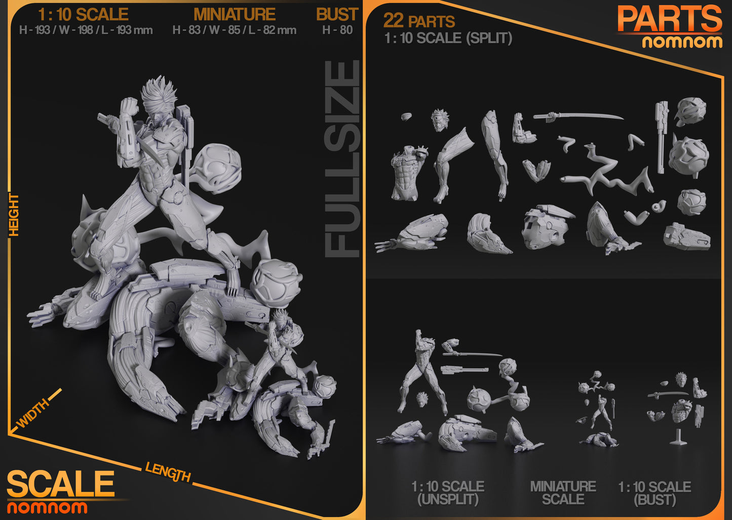 Unpainted Nom Nom Raiden Metal Gear