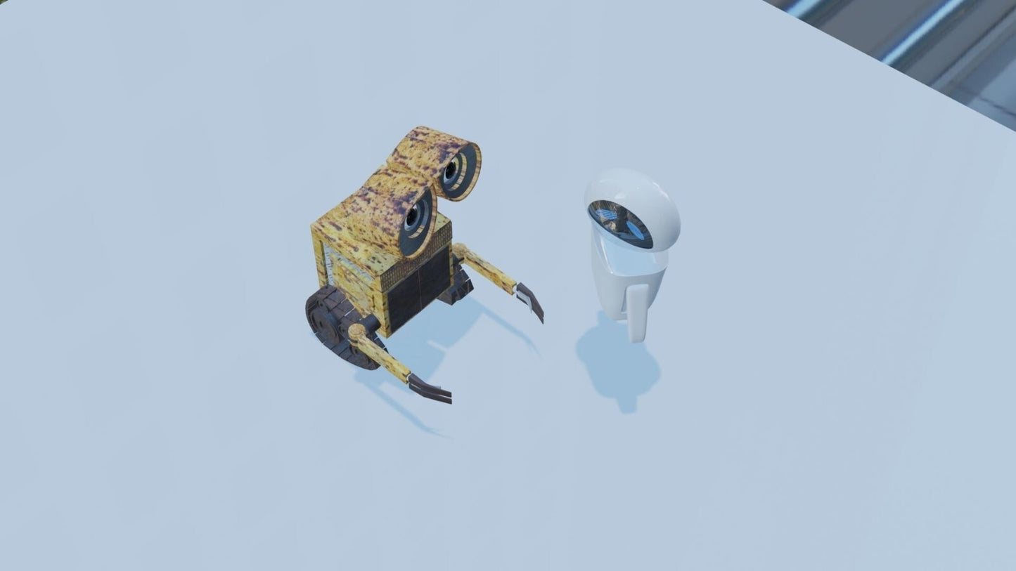 Unpainted wall e and eve from Disney
