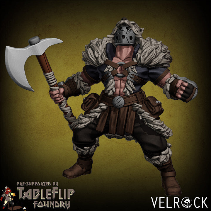 Unpainted Male Human Outlander with Axe