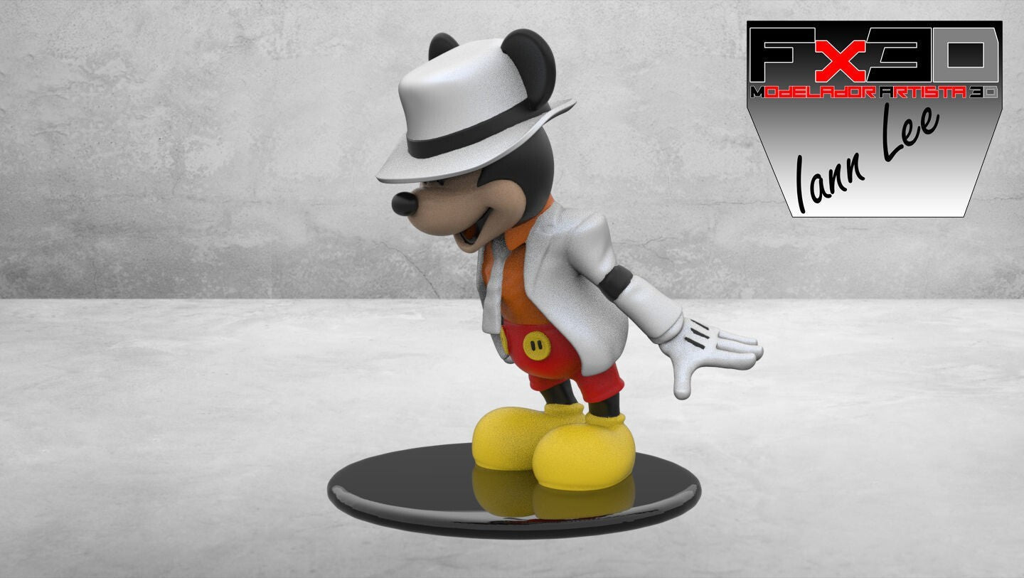 Unpainted Mickey Mouse Michael Jackson Pose