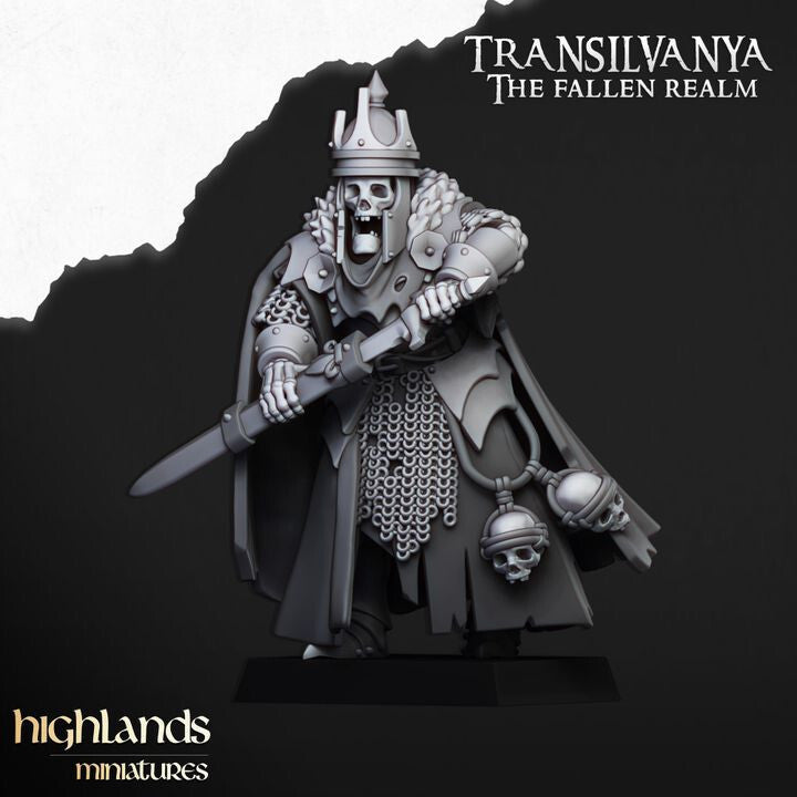 Unpainted Skeletal Lord Miniature - Perfect for Tabletop Gaming Fans