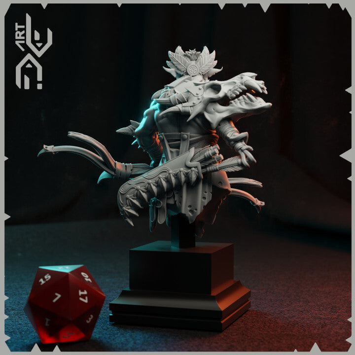 Unpainted Goblin Archer Bust