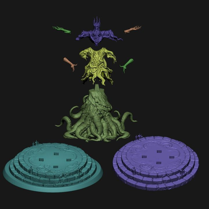 Unpainted Eerie 3D Printable Hastur Model - The King in Yellow Miniature