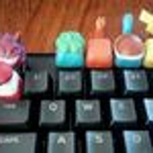 Unpainted 6 Keycaps for mechanical Keyboard - POKEMON Edition