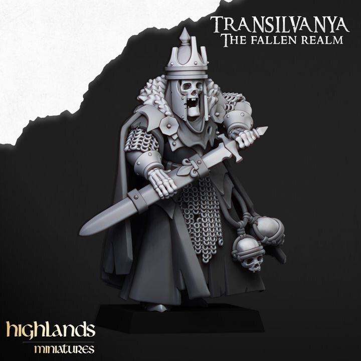 Unpainted Skeletal Lord Miniature - Perfect for Tabletop Gaming Fans