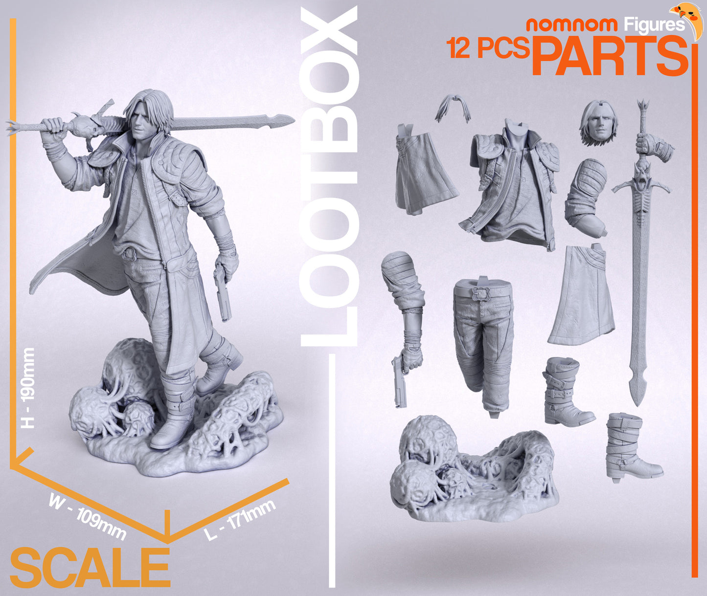 Unpainted Nom Nom Dante Devil May Cry