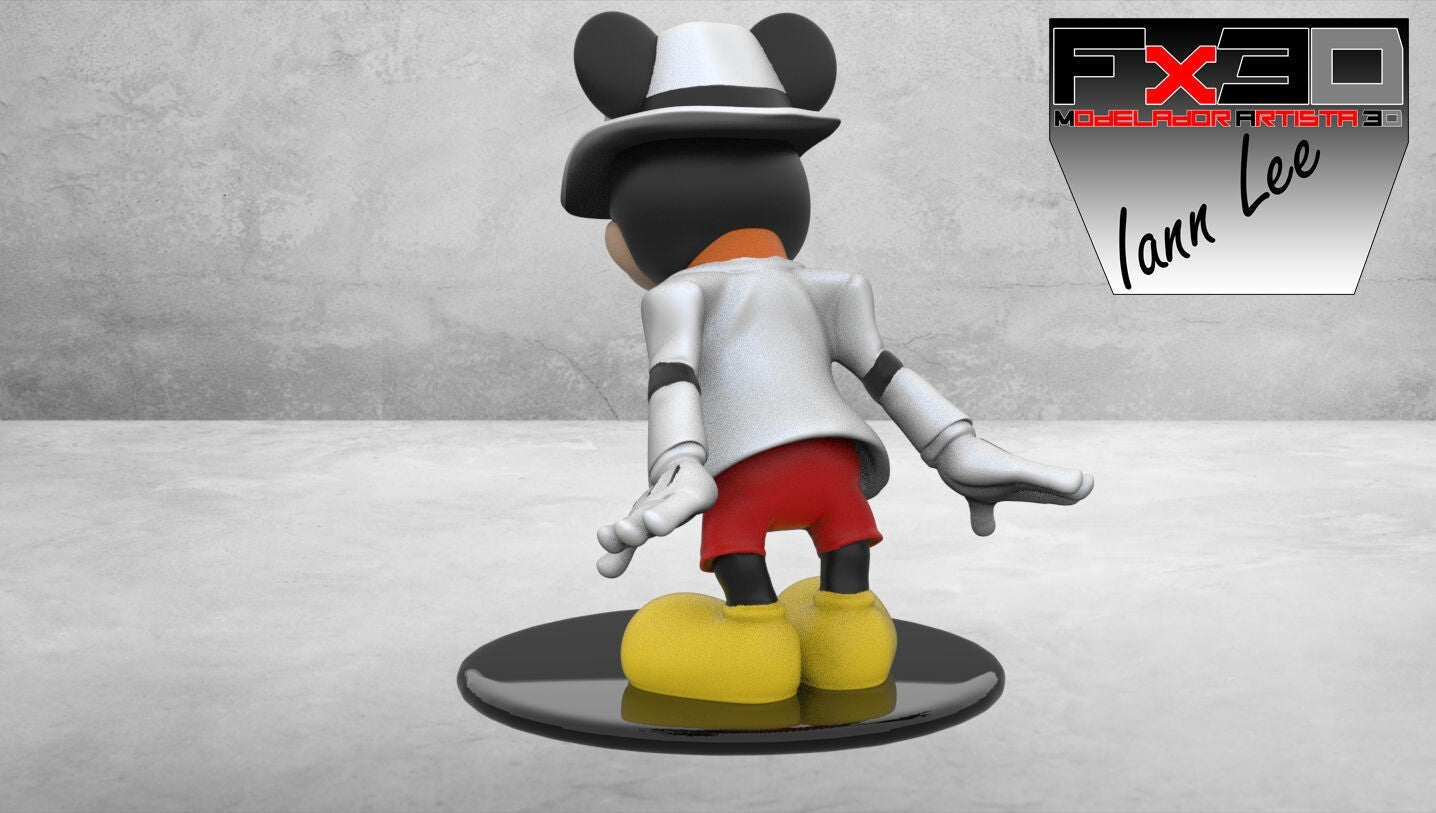 Unpainted Mickey Mouse Michael Jackson Pose