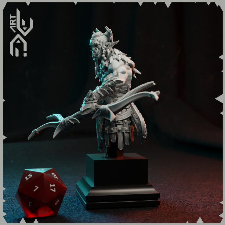 Unpainted Goblin Archer Bust image 4