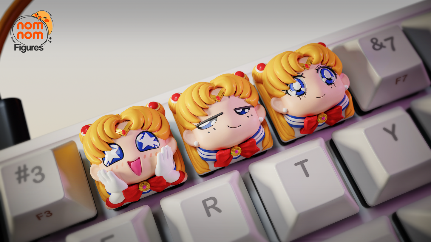 Unpainted Nom Nom Sailor Moon Key Caps image 2