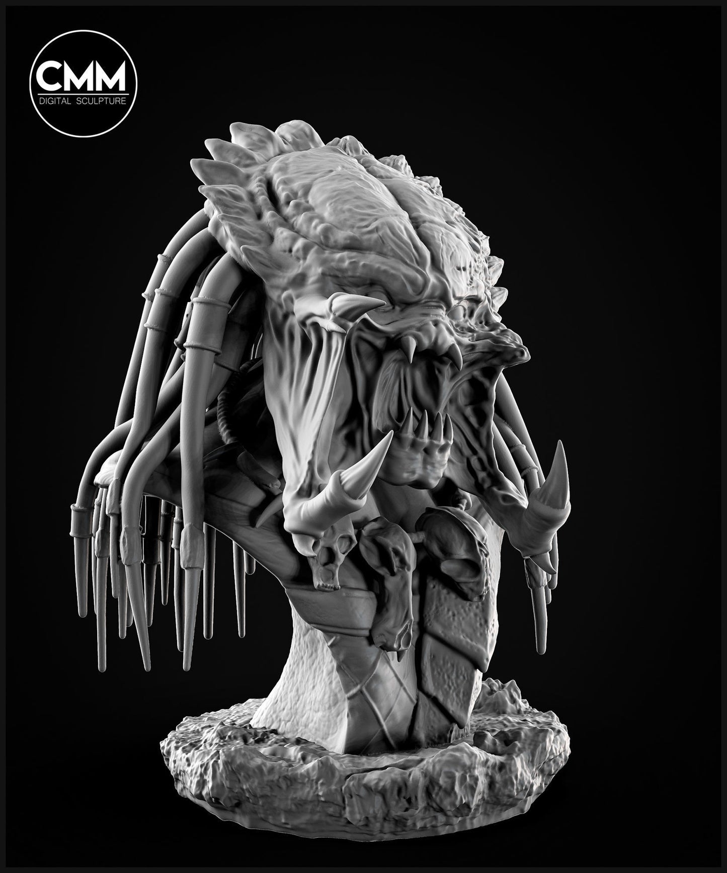 Unpainted Predator Wolf bust image 1