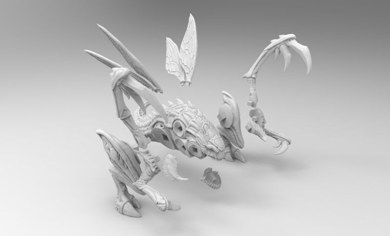 Unpainted StarCraft2 Zergling image 1