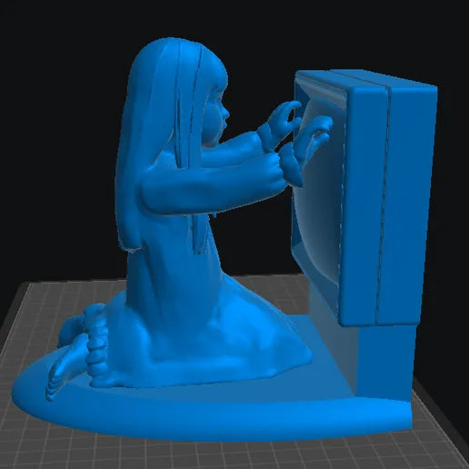 Unpainted Poltergeist Carol Anne touching tv