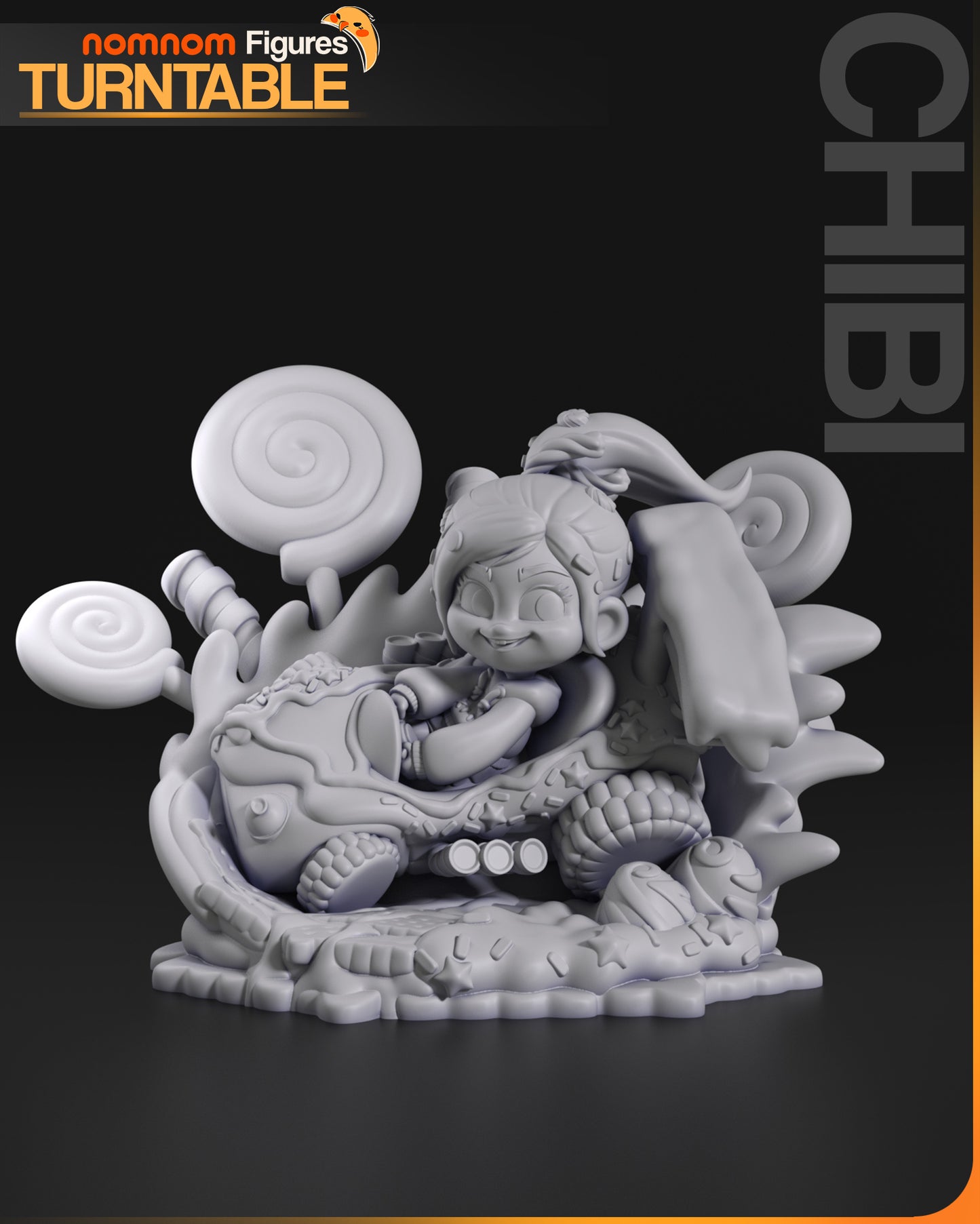 Unpainted Nom Nom Chibi Vanellope Wreck it Ralph