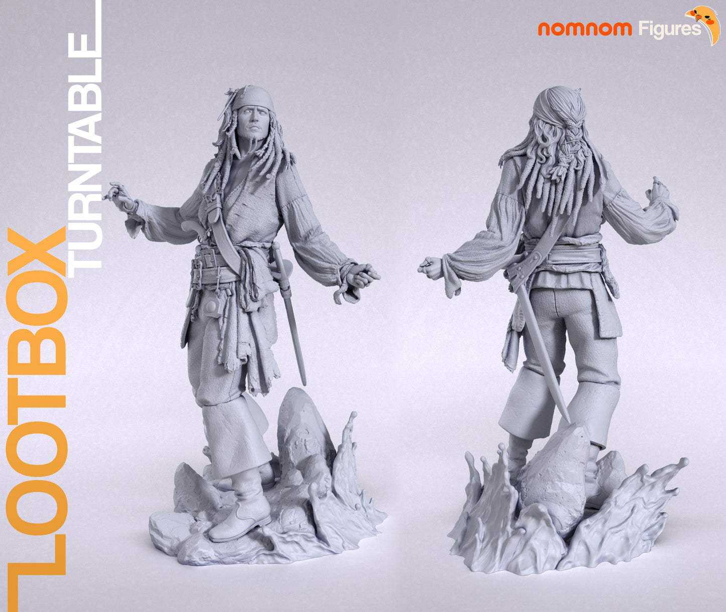 Unpainted Nom Nom Jack Sparrow Pirates of the Caribbean