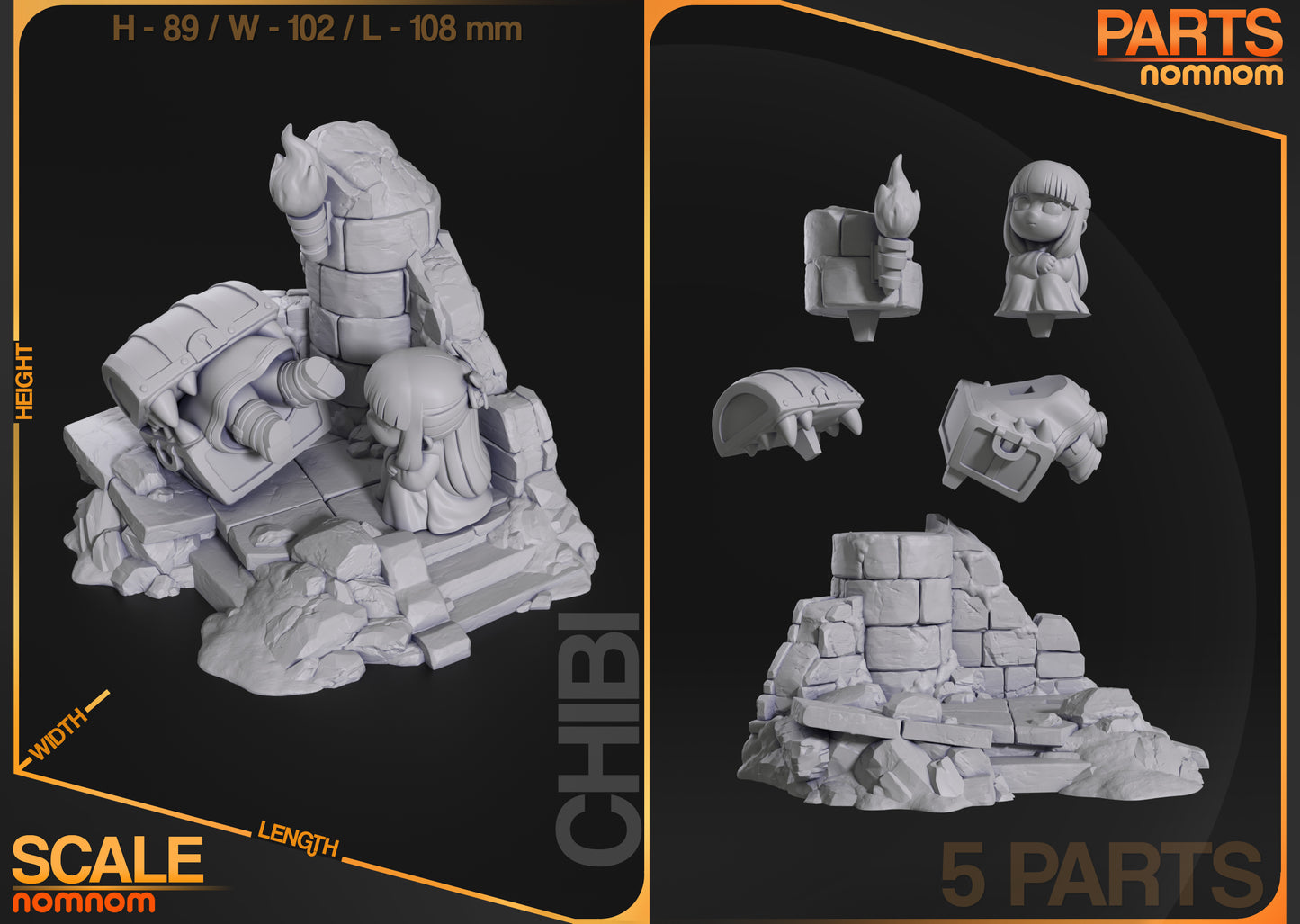 Unpainted Mimic Chest and Frieren image 3