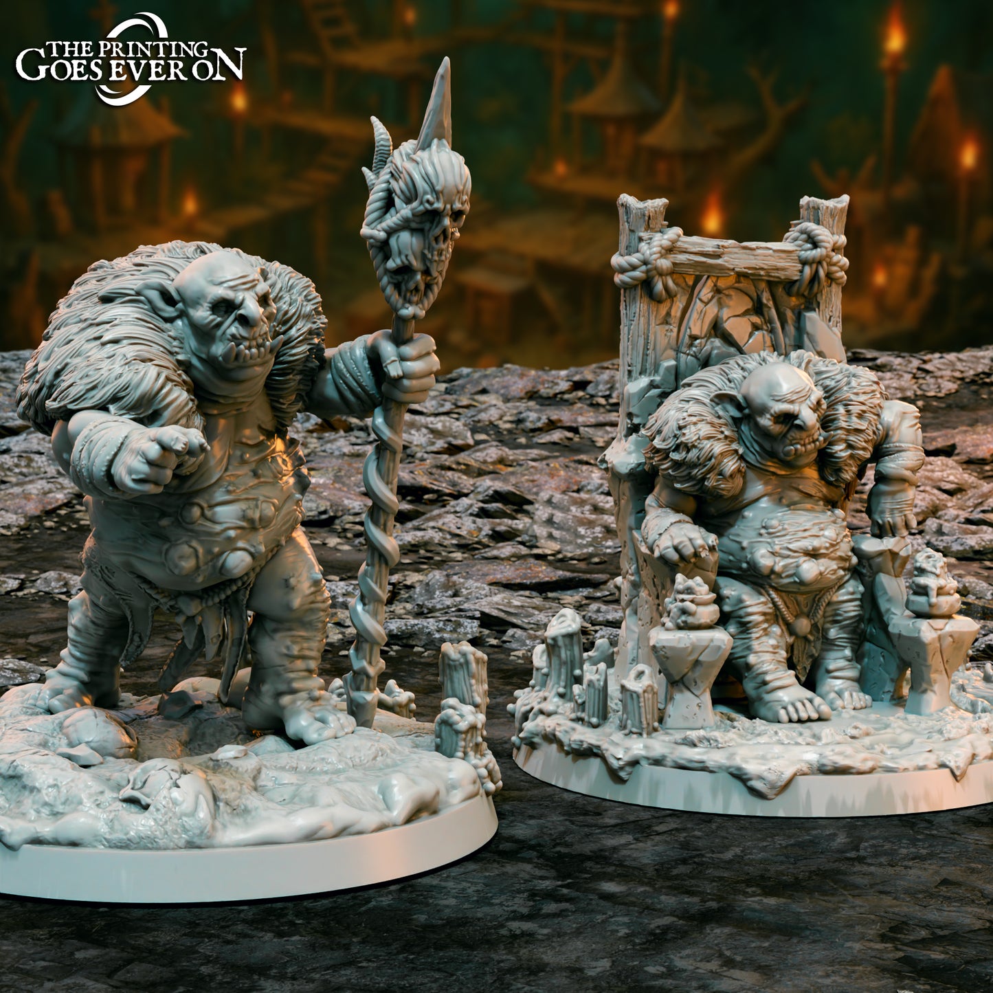 Unpainted Goblin King Duo image 0