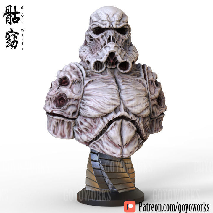 Unpainted UNDEAD BUST - Necromorph Soldier image 1