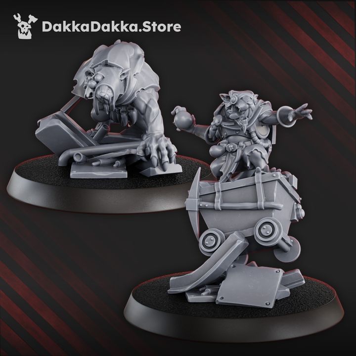 Unpainted Ancient Mine Rats set of 10 image 5