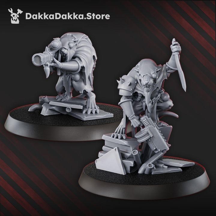 Unpainted Ancient Mine Rats set of 10 image 4
