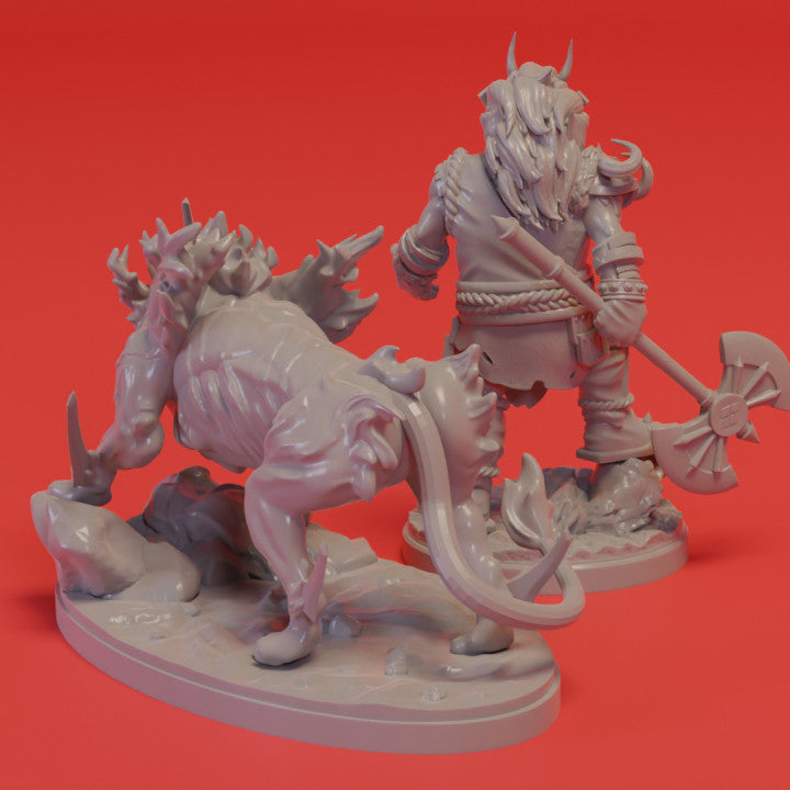 Unpainted Takeda Shingen and Byakko Figure Set image 5