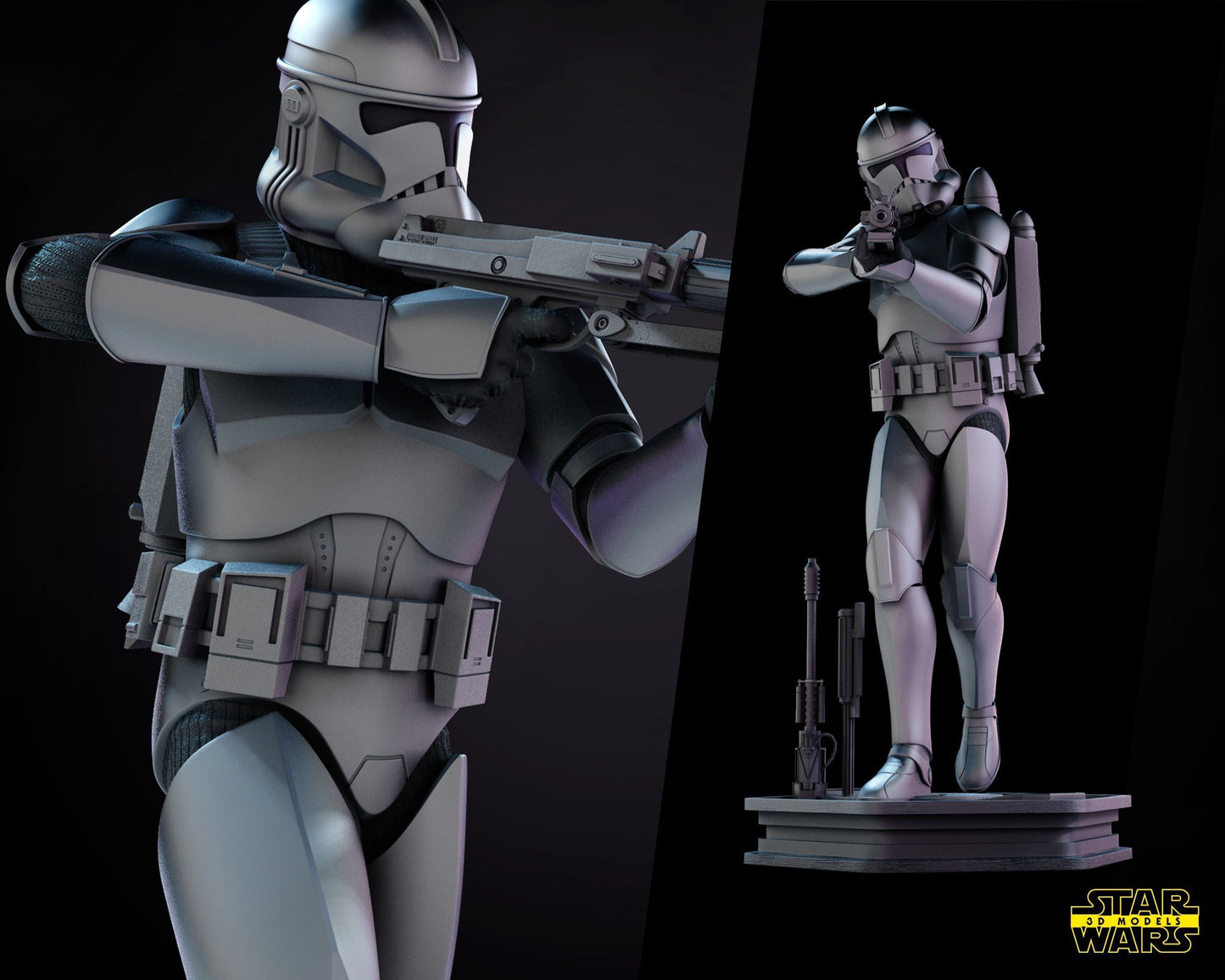 Unpainted Clone Trooper Sculpture Star Wars image 0