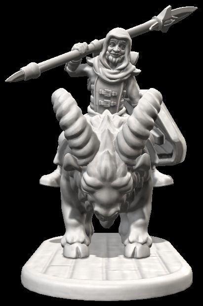 Unpainted Mounted Halfling Fighter image 3
